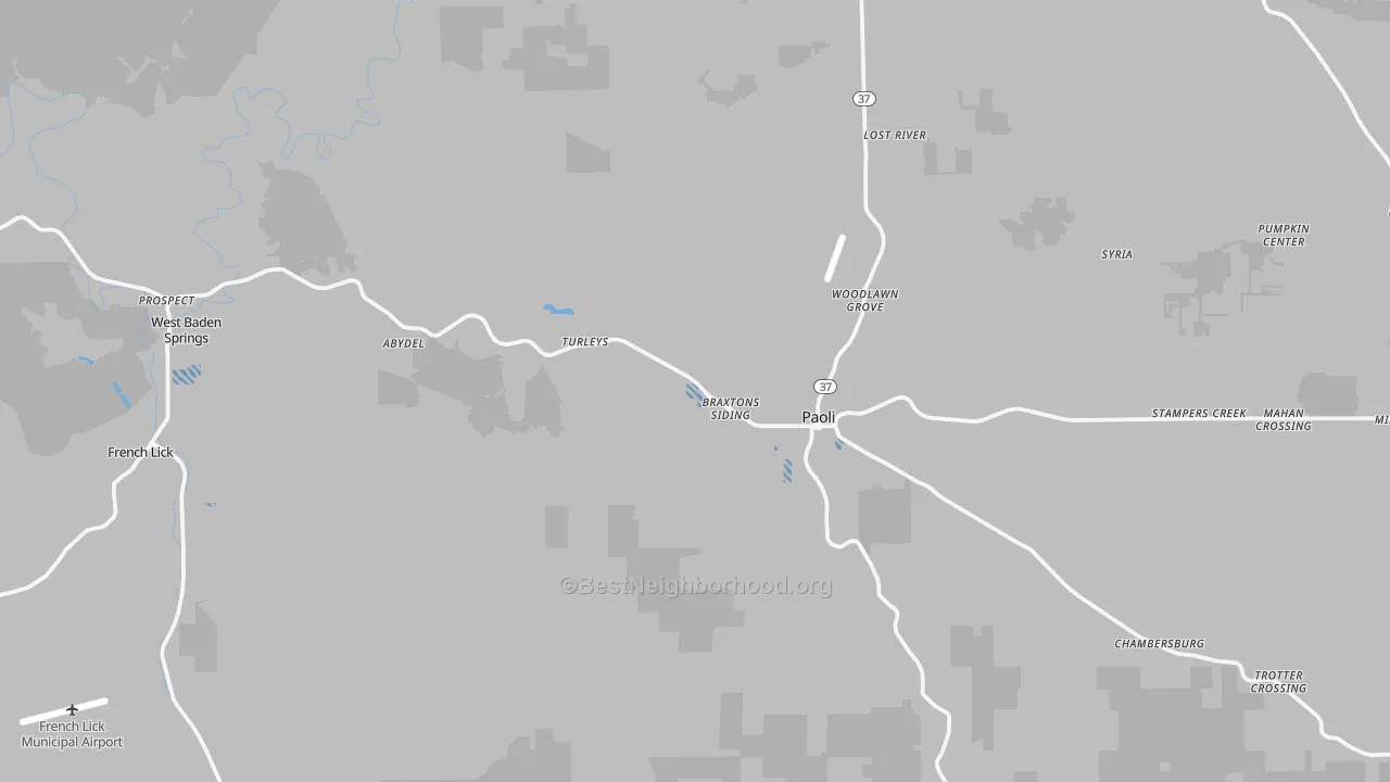 Transit Grade map of Orange County, IN