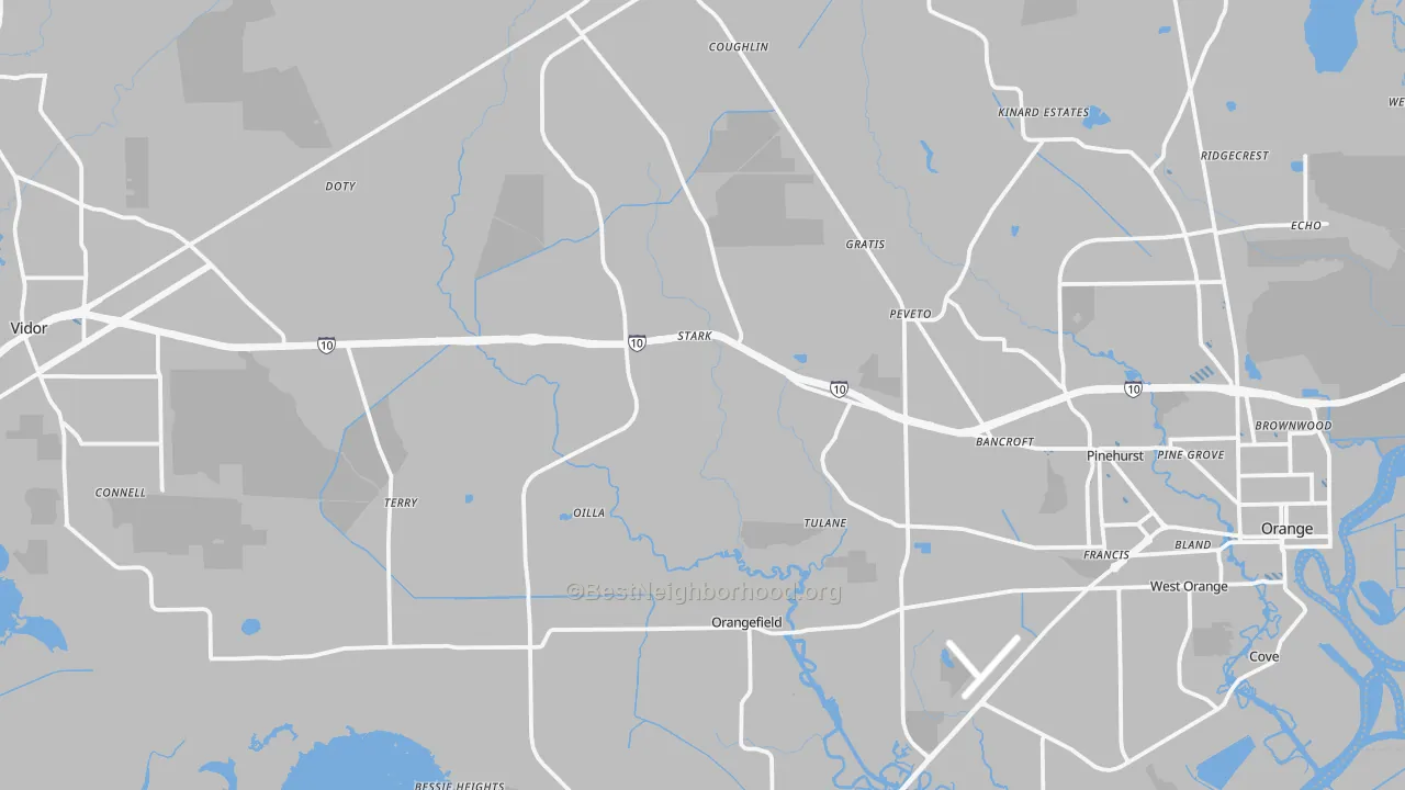 Transit Grade map of Orange County, TX