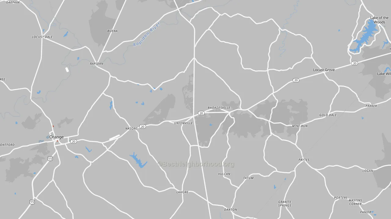 Transit Grade map of Orange County, VA