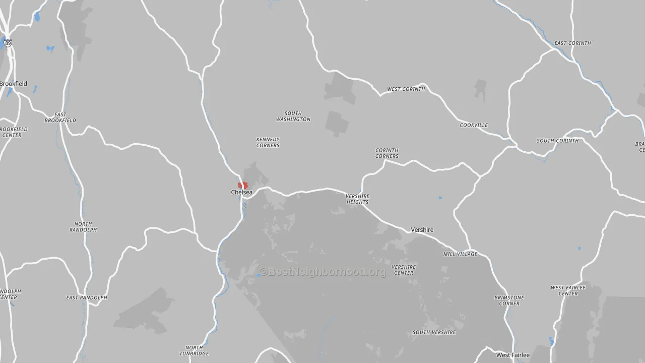 Transit Grade map of Orange County, VT