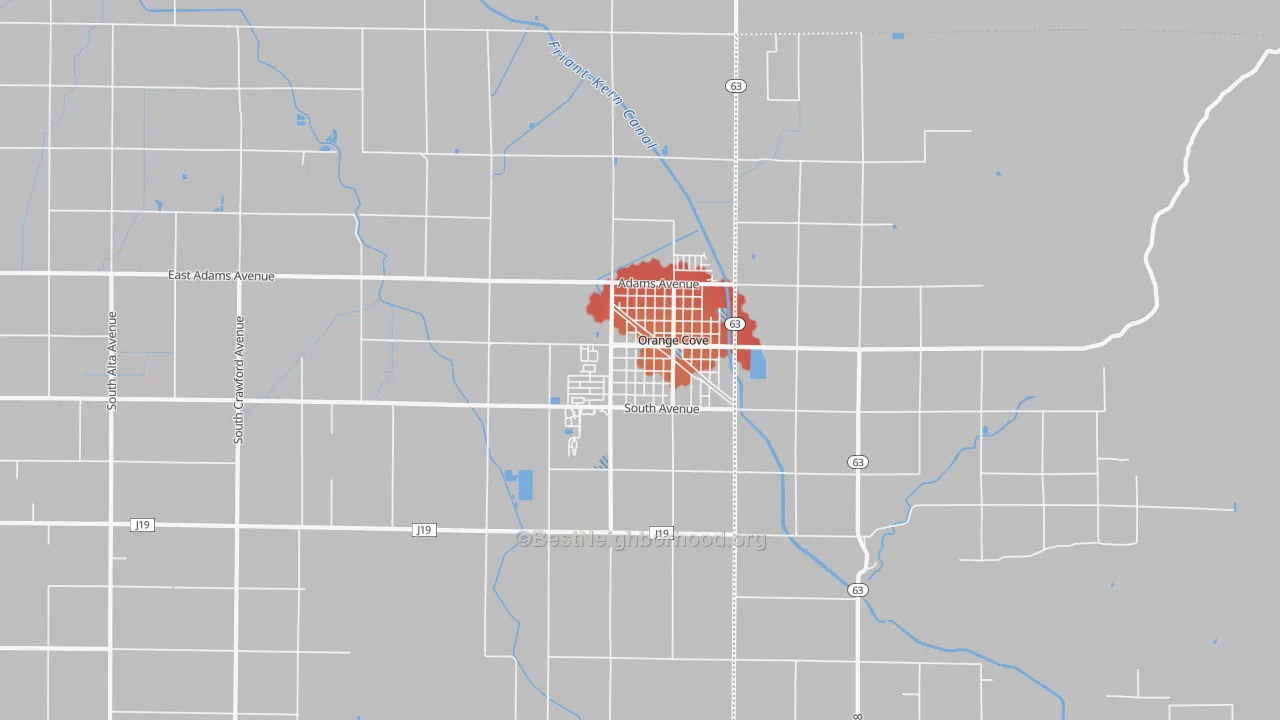 Transit Grade map of Orange Cove, CA