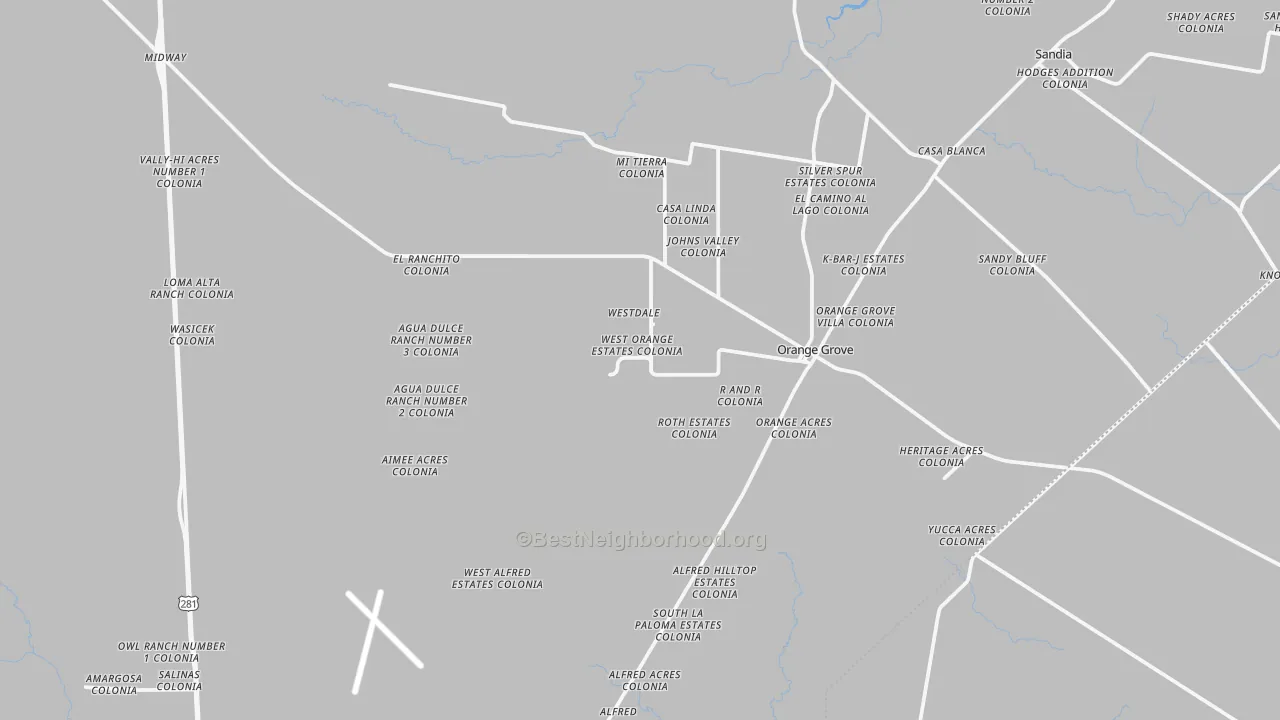 Transit Grade map of Orange Grove, TX
