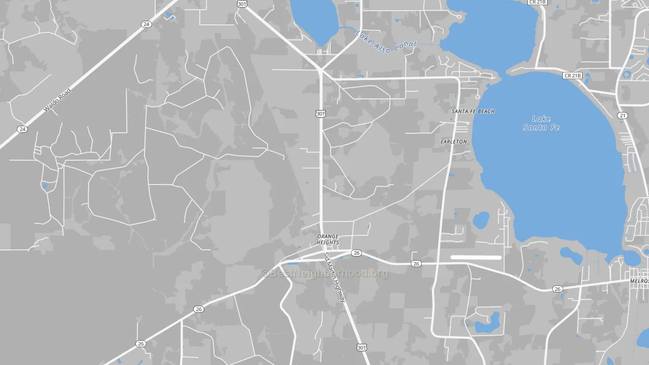 Transit Grade map of Orange Heights, FL