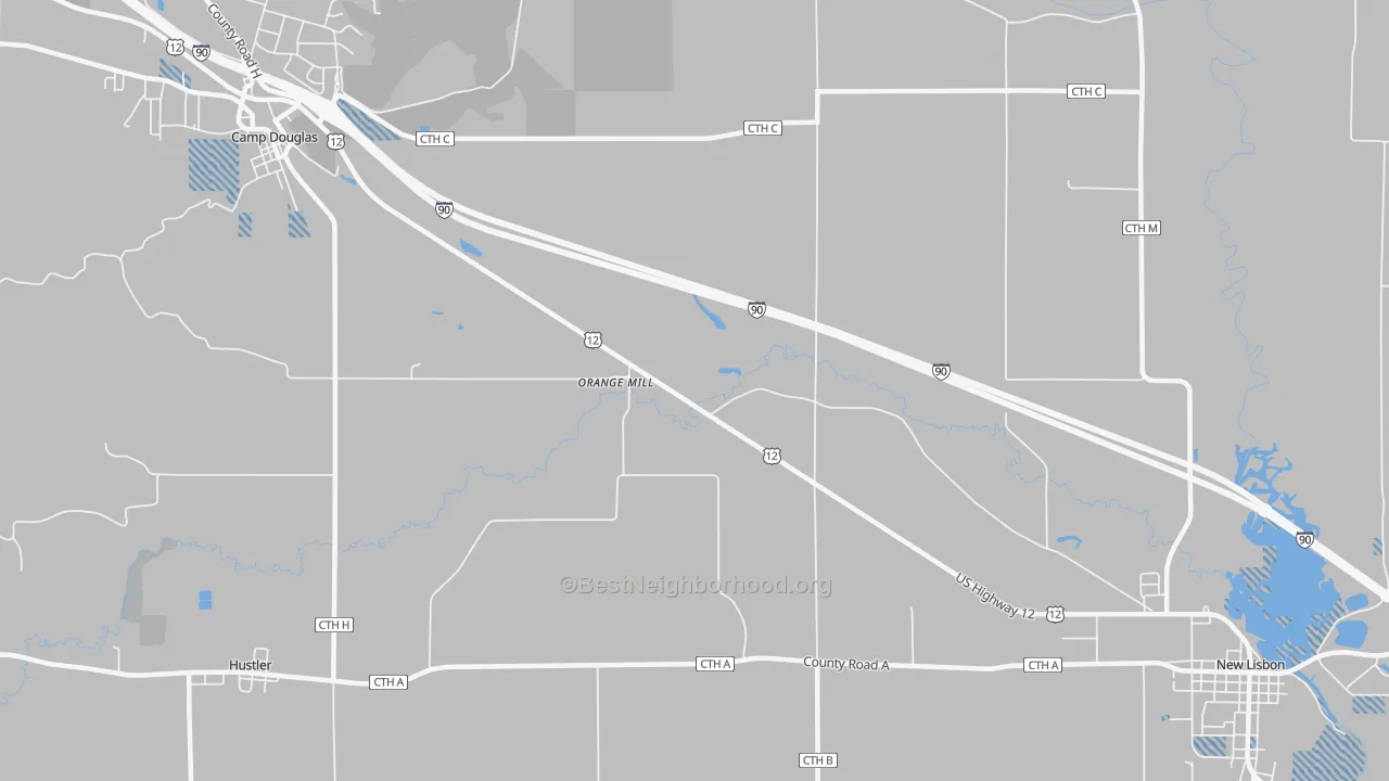 Transit Grade map of Orange Mill, WI