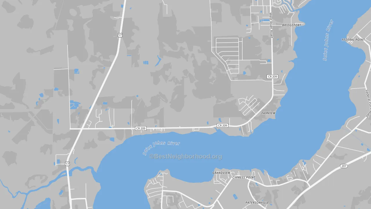 Transit Grade map of Orange Mills, FL