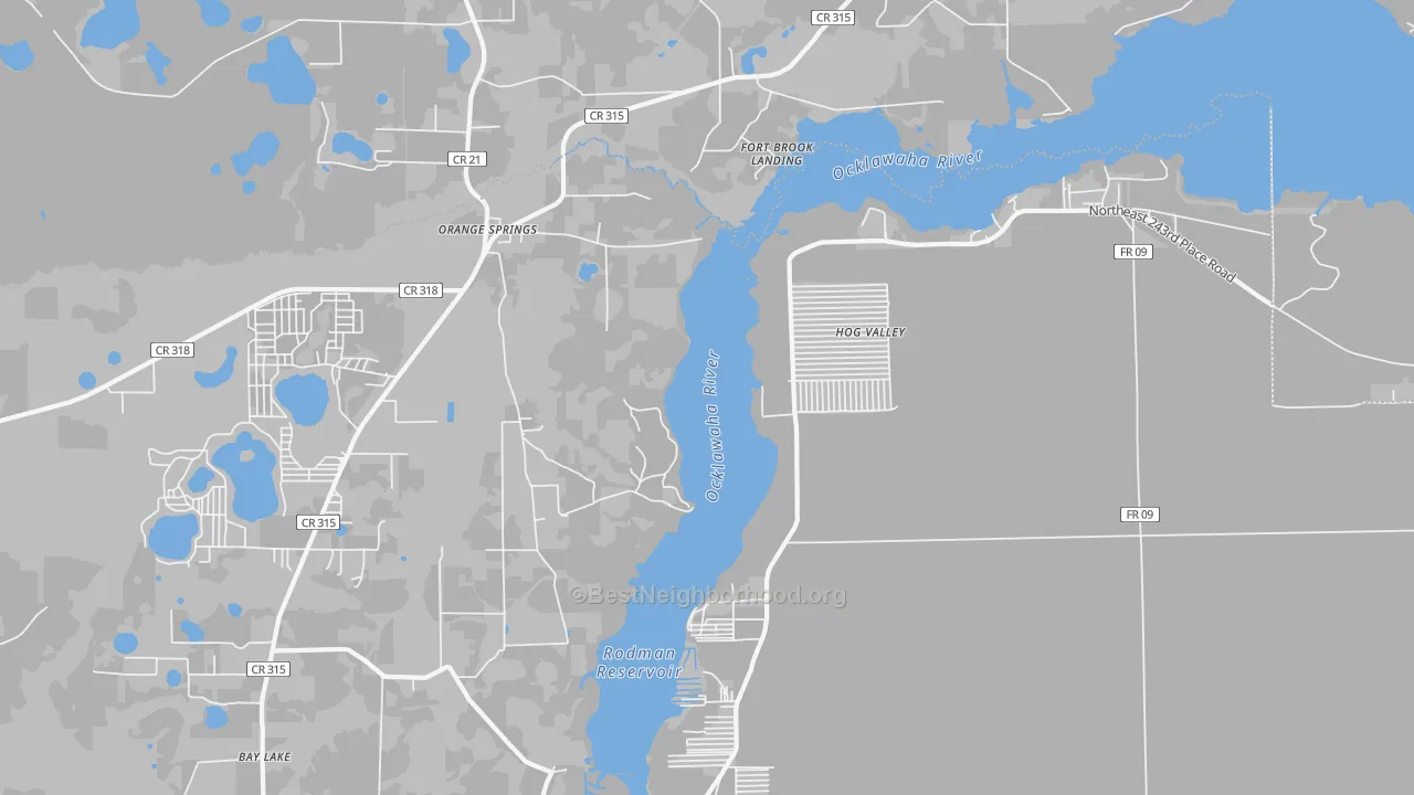 Transit Grade map of Orange Springs, FL