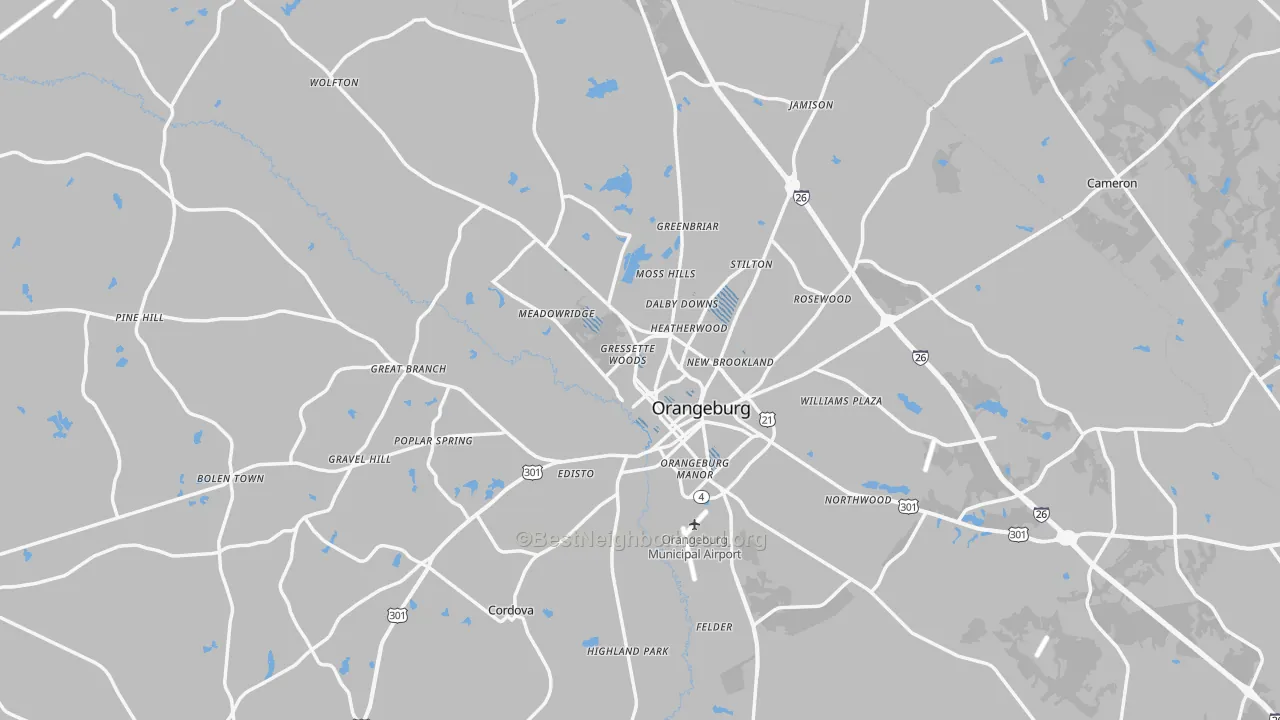 Transit Grade map of Orangeburg, SC