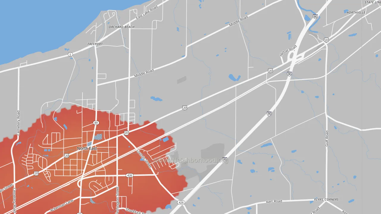 Transit Grade map of Orchard Beach, PA