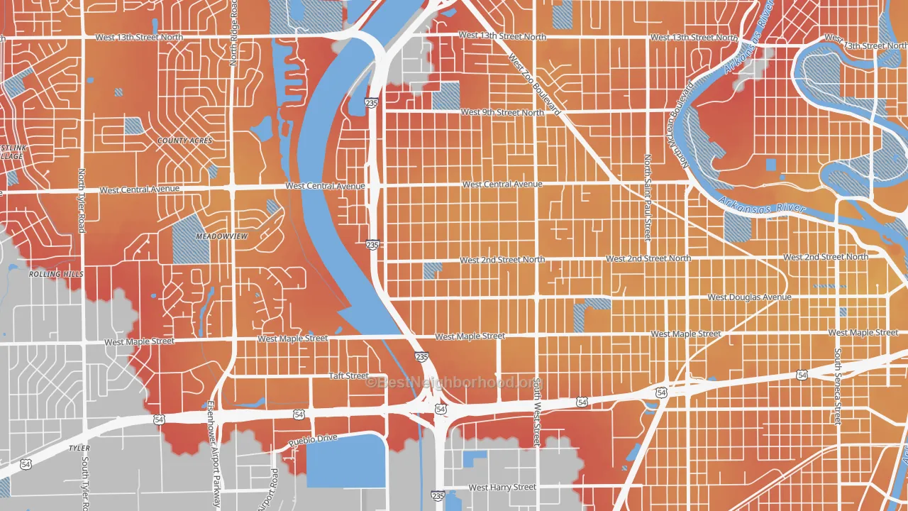 Transit Grade map of Orchard Breeze, Wichita, KS