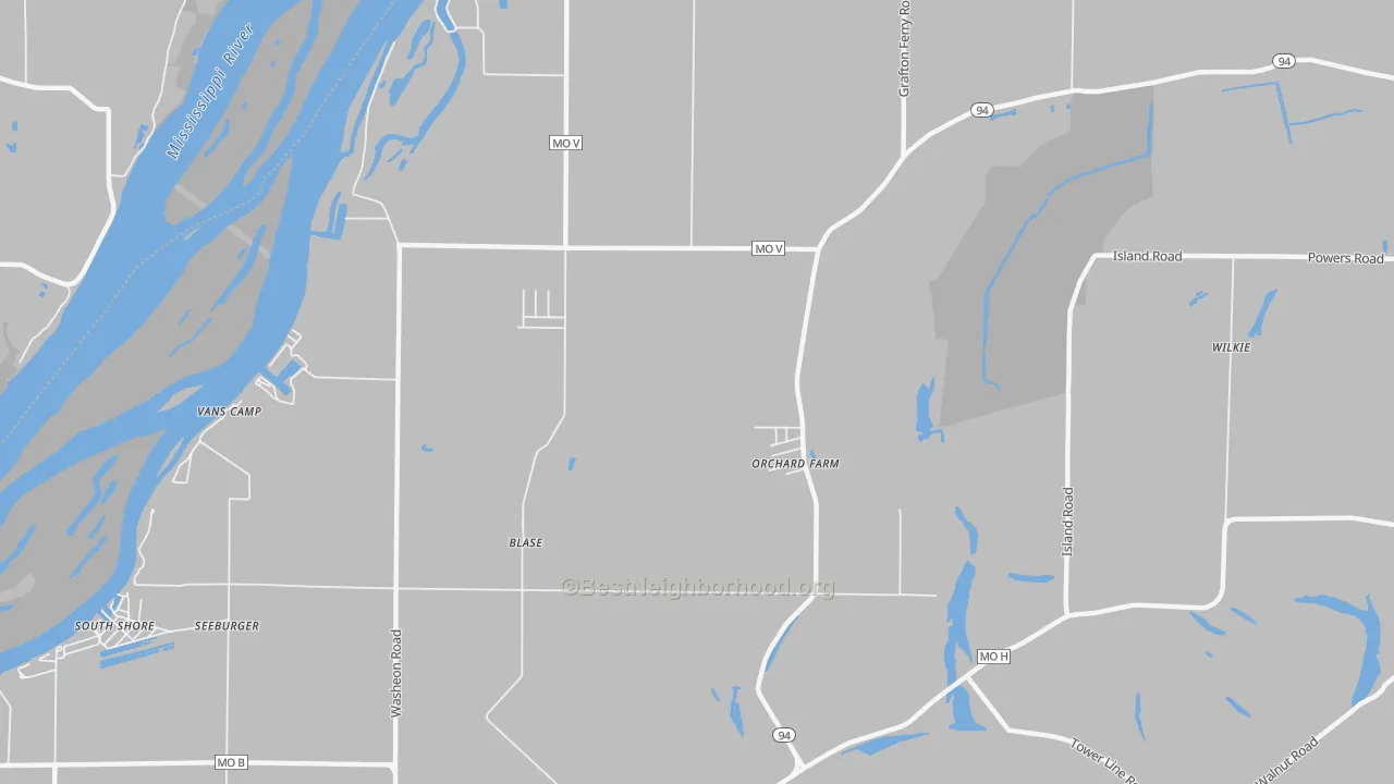 Transit Grade map of Orchard Farm, MO