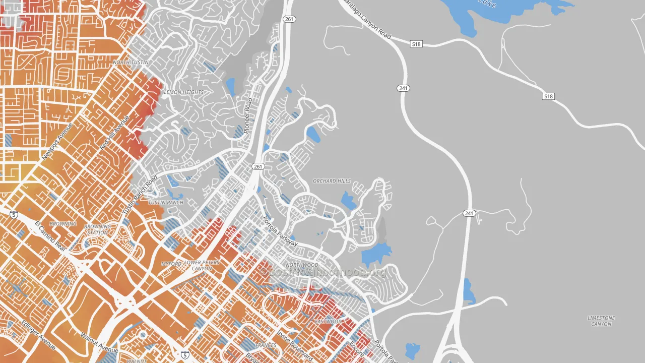Transit Grade map of Orchard Hills, Irvine, CA