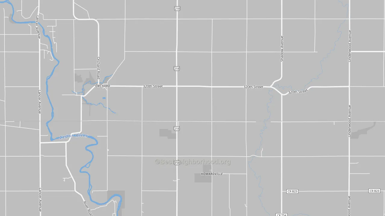 Transit Grade map of Orchard, IA