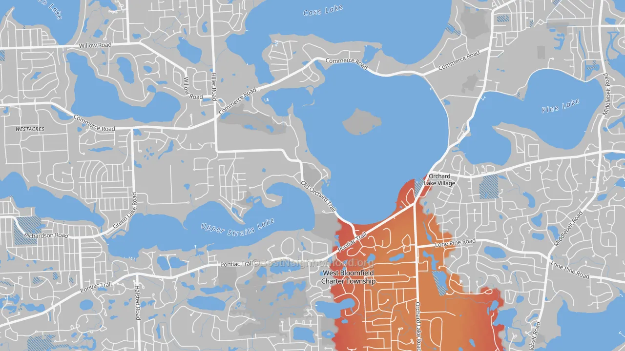 Transit Grade map of Orchard Lake Village, MI
