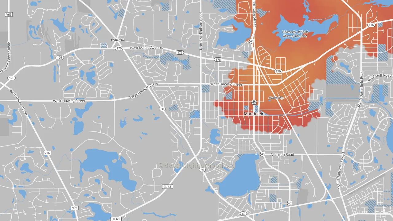 Transit Grade map of Orchard Meadows, Mundelein, IL