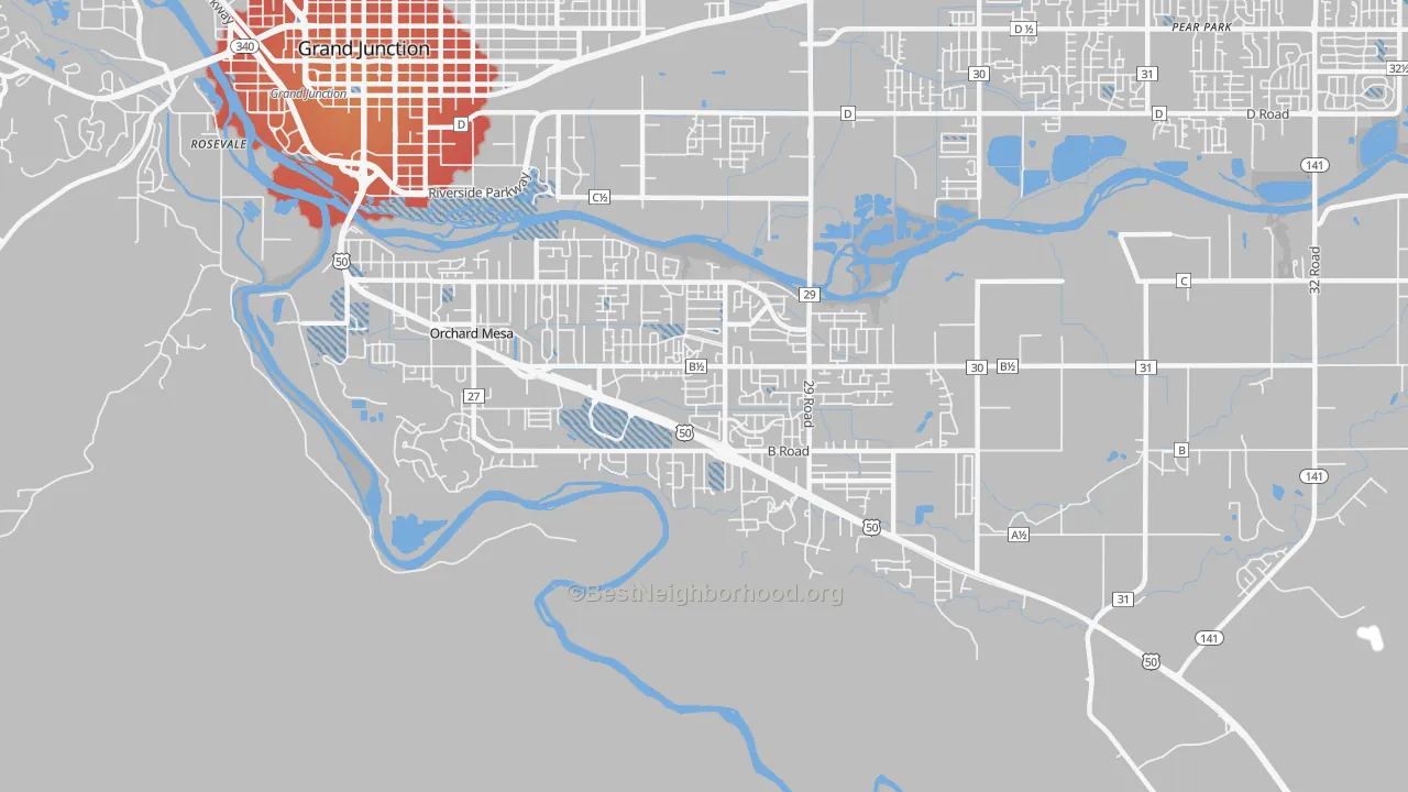 Transit Grade map of Orchard Mesa, CO