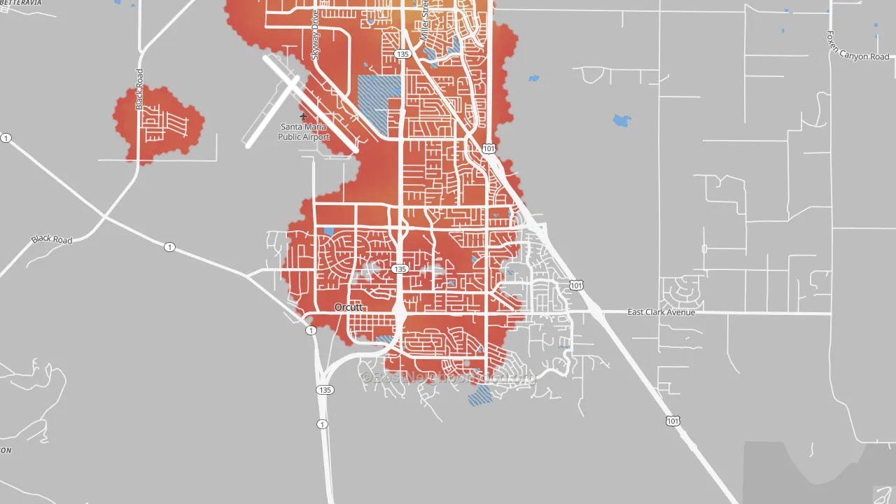 Transit Grade map of Orcutt, CA