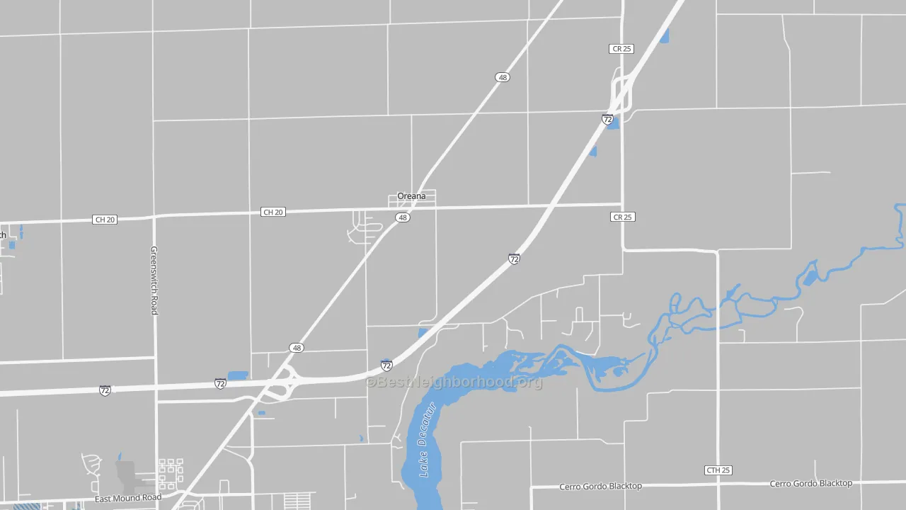Transit Grade map of Oreana, IL