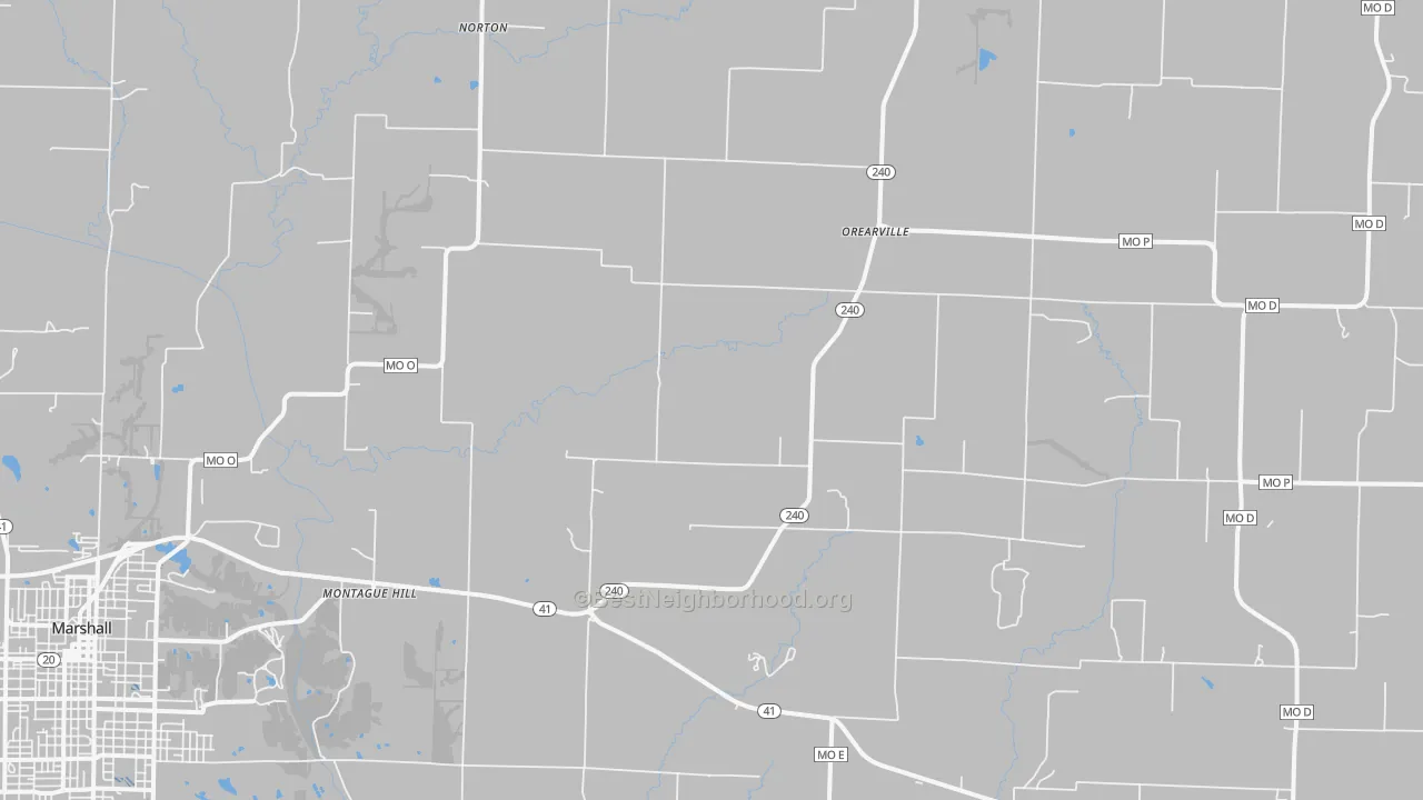 Transit Grade map of Orearville, MO