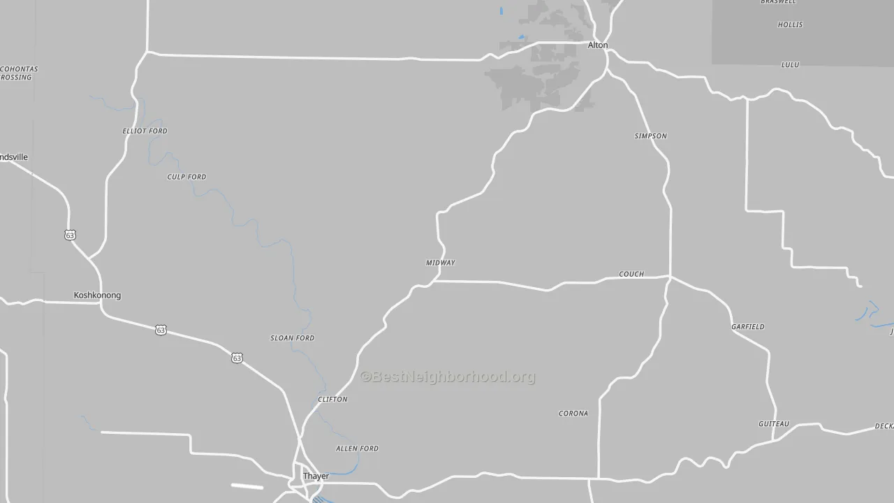 Transit Grade map of Oregon County, MO
