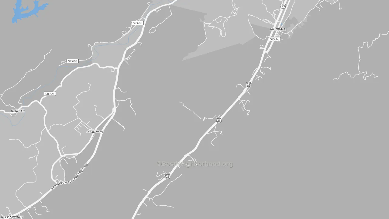 Transit Grade map of Oreton, VA