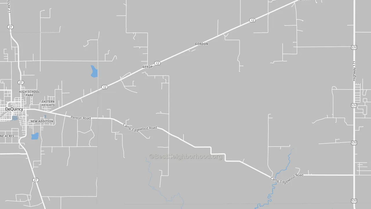Transit Grade map of Oretta, LA