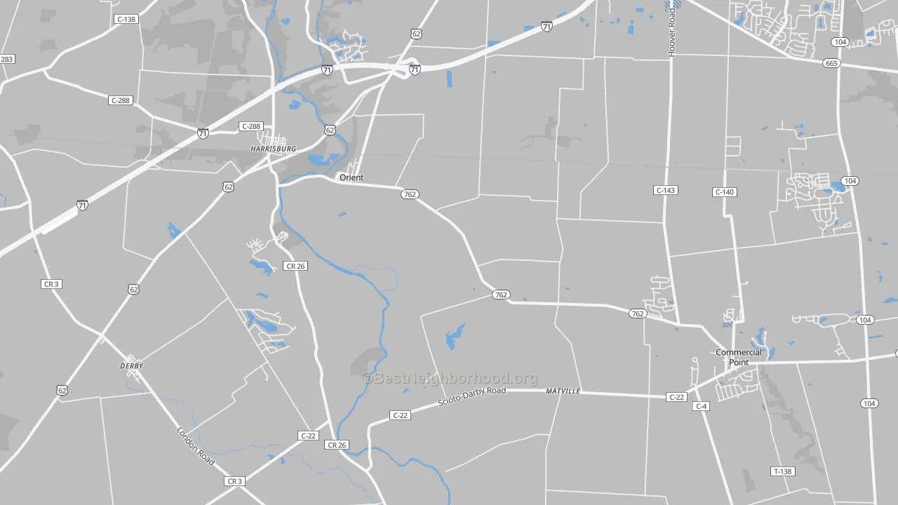 Transit Grade map of Orient, OH