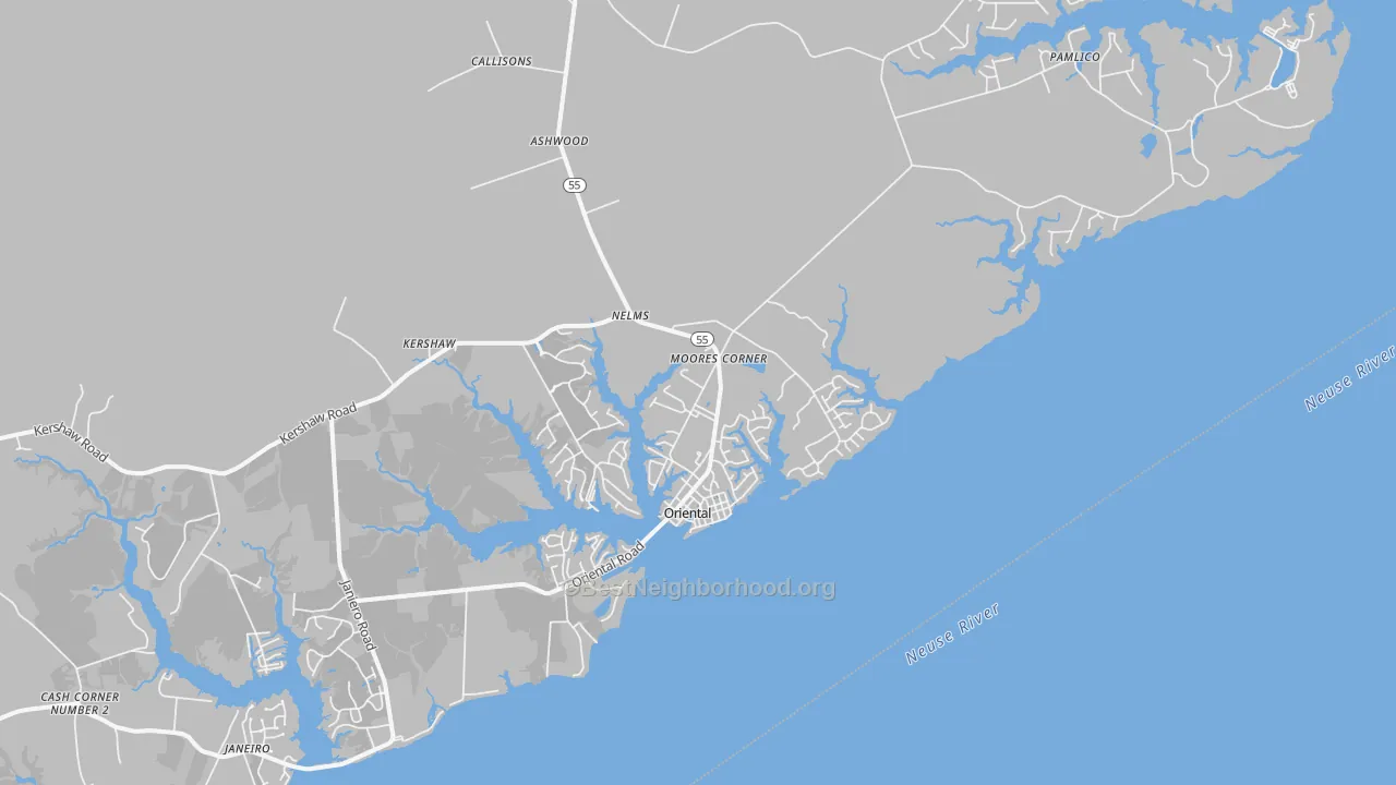 Transit Grade map of Oriental, NC