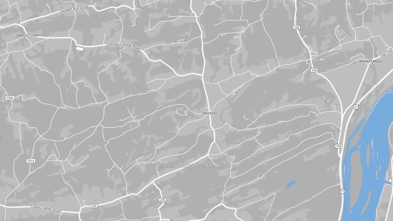 Transit Grade map of Oriental, PA