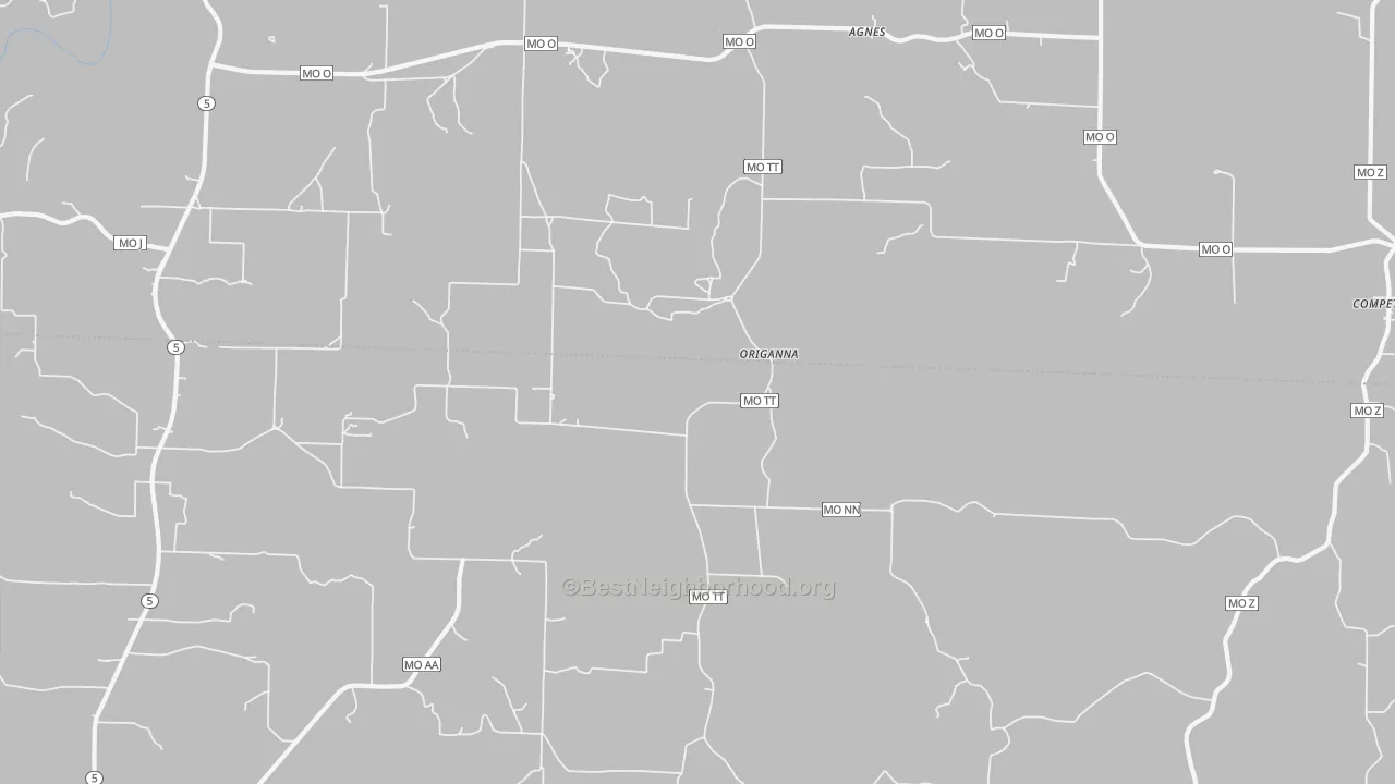Transit Grade map of Origanna, MO