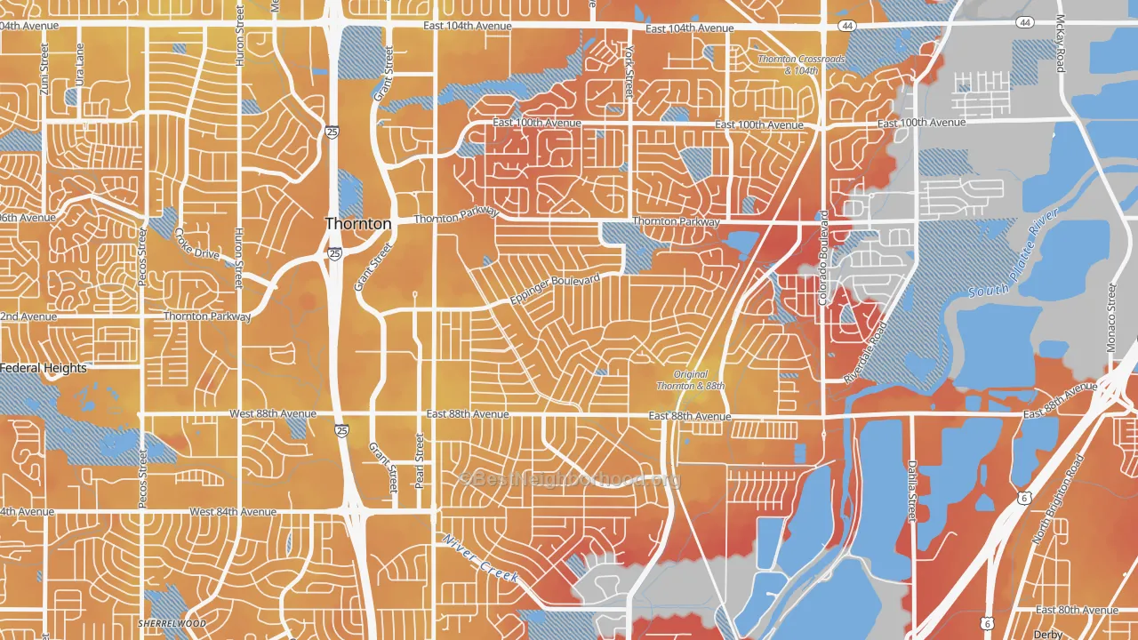 Transit Grade map of Original Thornton, Thornton, CO
