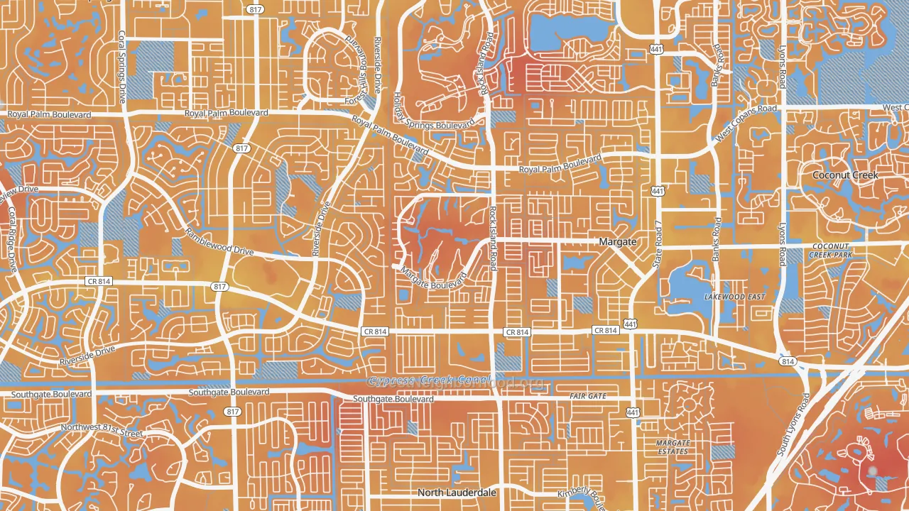 Transit Grade map of Oriole Margate Golf Course, Margate, FL