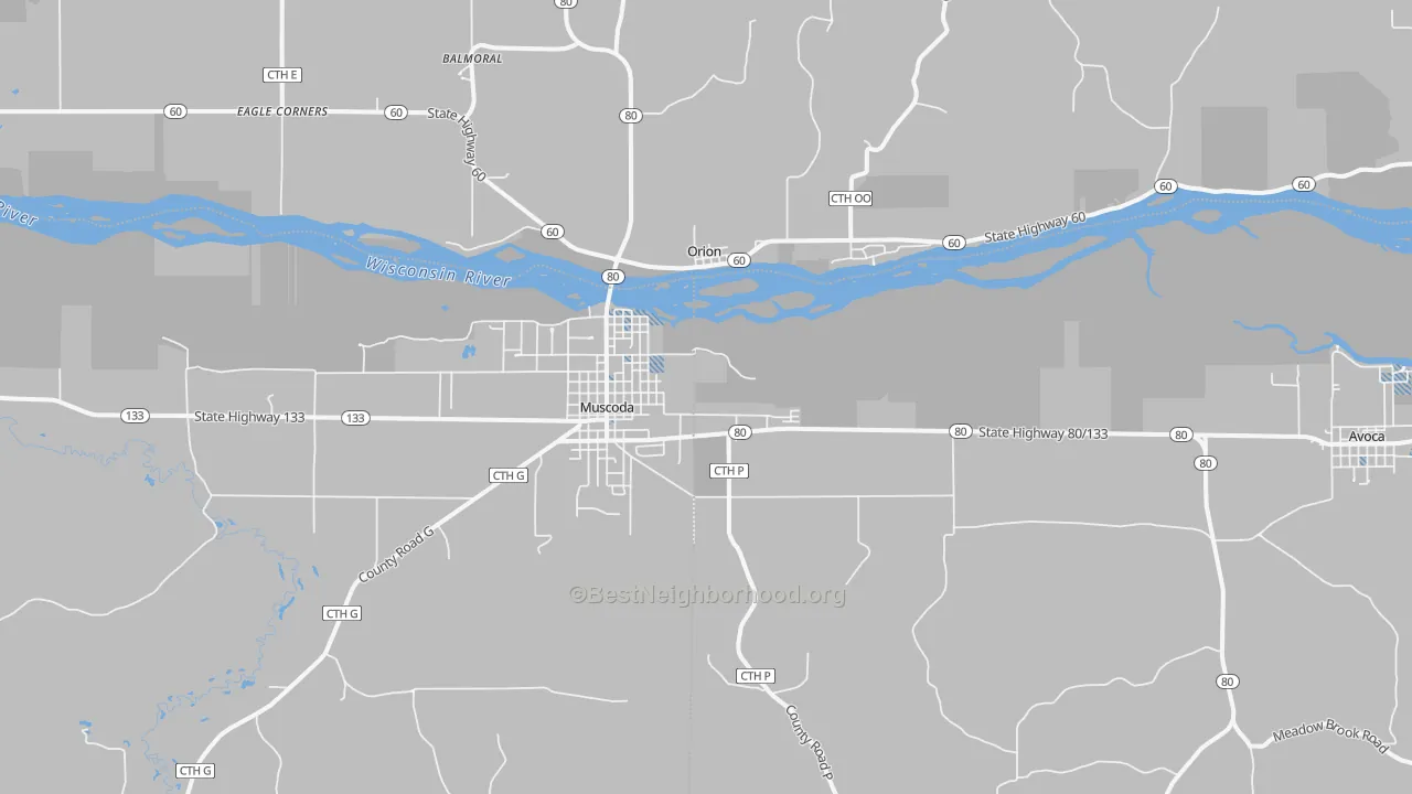 Transit Grade map of Orion, WI