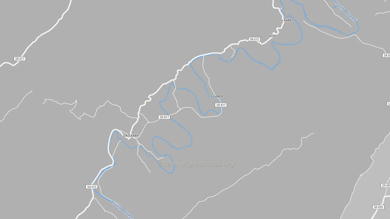 Transit Grade map of Oriskany, VA