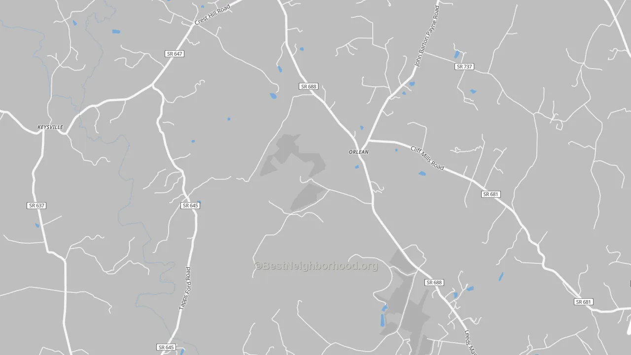 Transit Grade map of Orlean, VA