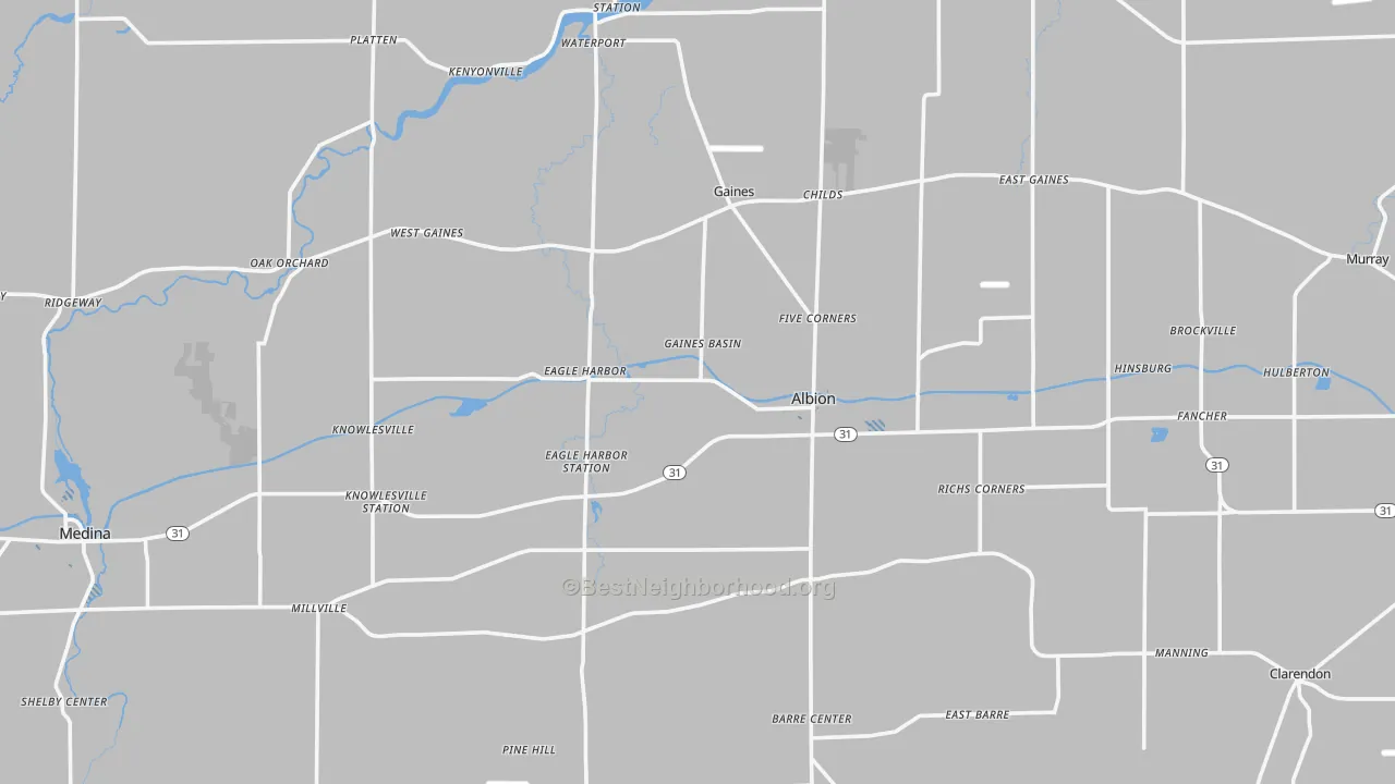 Transit Grade map of Orleans County, NY