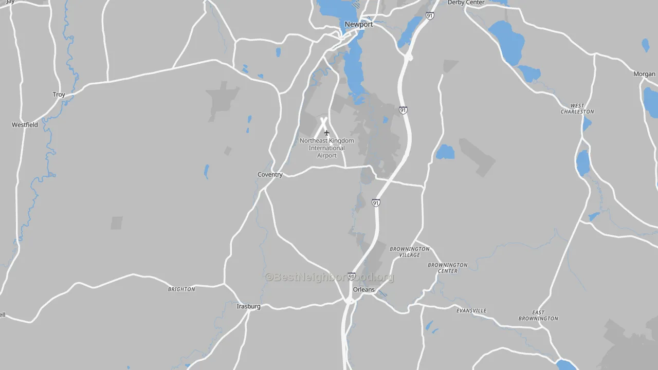 Transit Grade map of Orleans County, VT