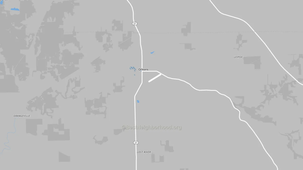 Transit Grade map of Orleans, IN