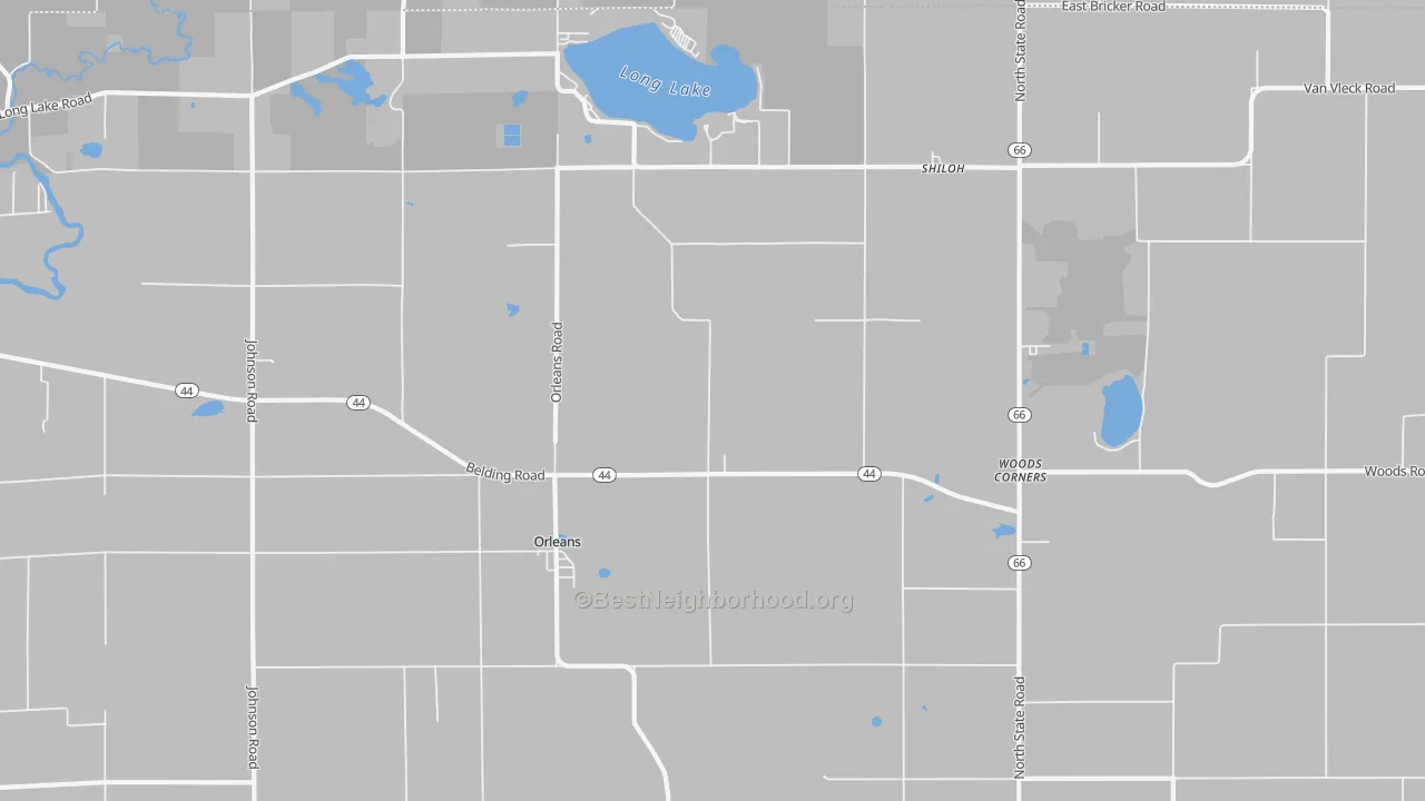 Transit Grade map of Orleans, MI