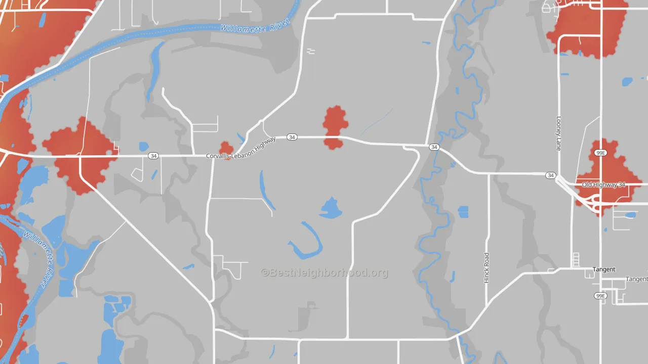 Transit Grade map of Orleans, OR