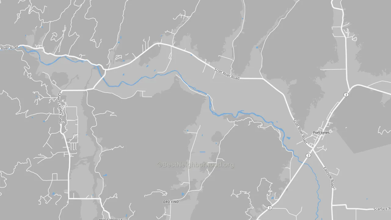 Transit Grade map of Oro Fino, CA
