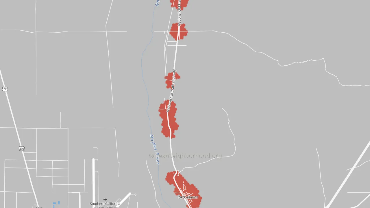 Transit Grade map of Oro Grande, CA