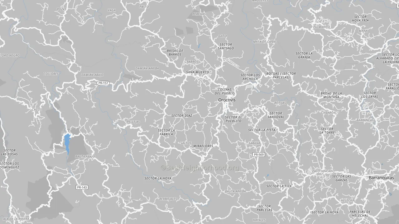 Transit Grade map of Orocovis Municipio, PR