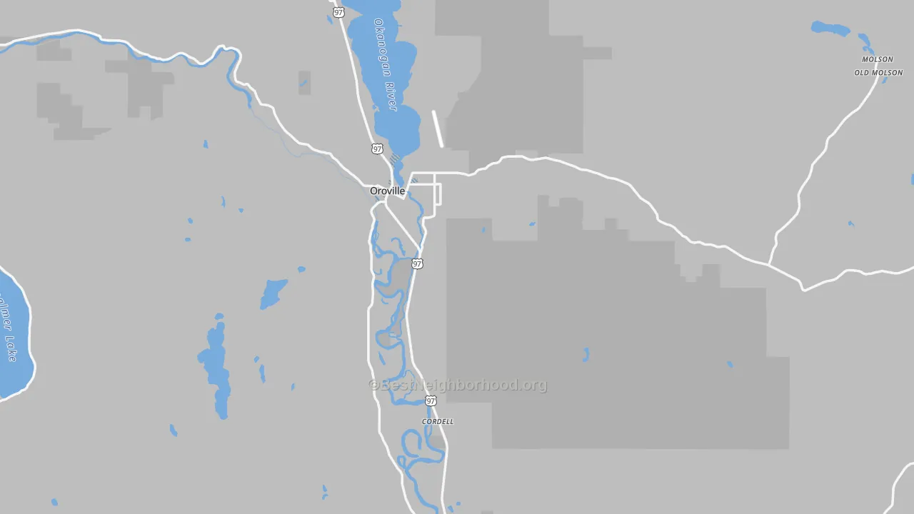 Transit Grade map of Oroville, WA