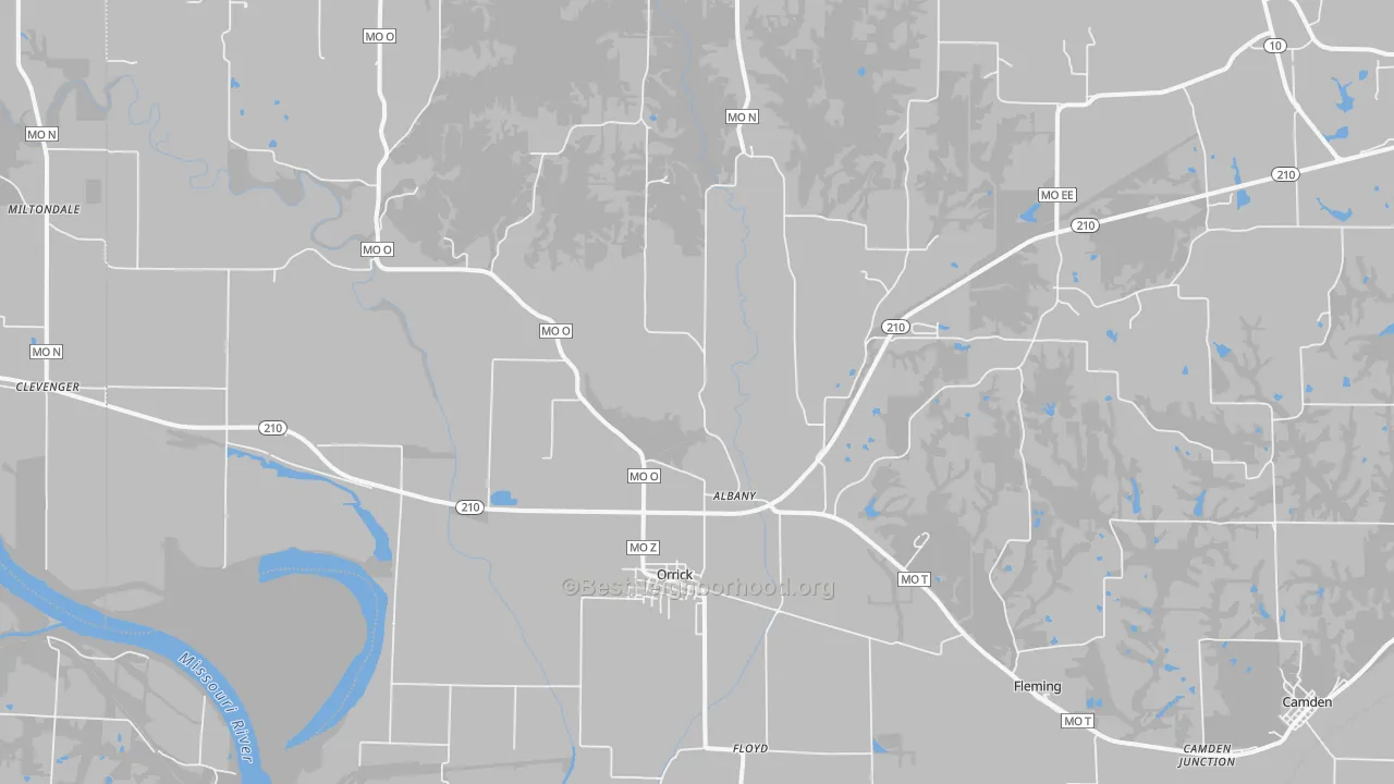 Transit Grade map of Orrick, MO