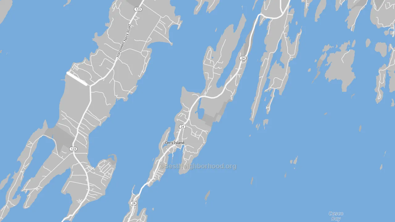 Transit Grade map of Orrs Island, ME