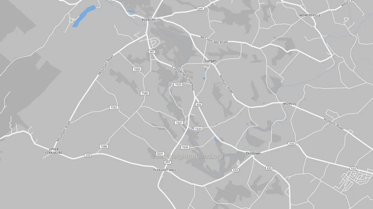 Transit Grade map of Orrstown, PA