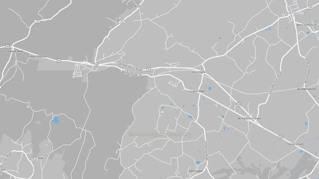 Transit Grade map of Orrtanna, PA