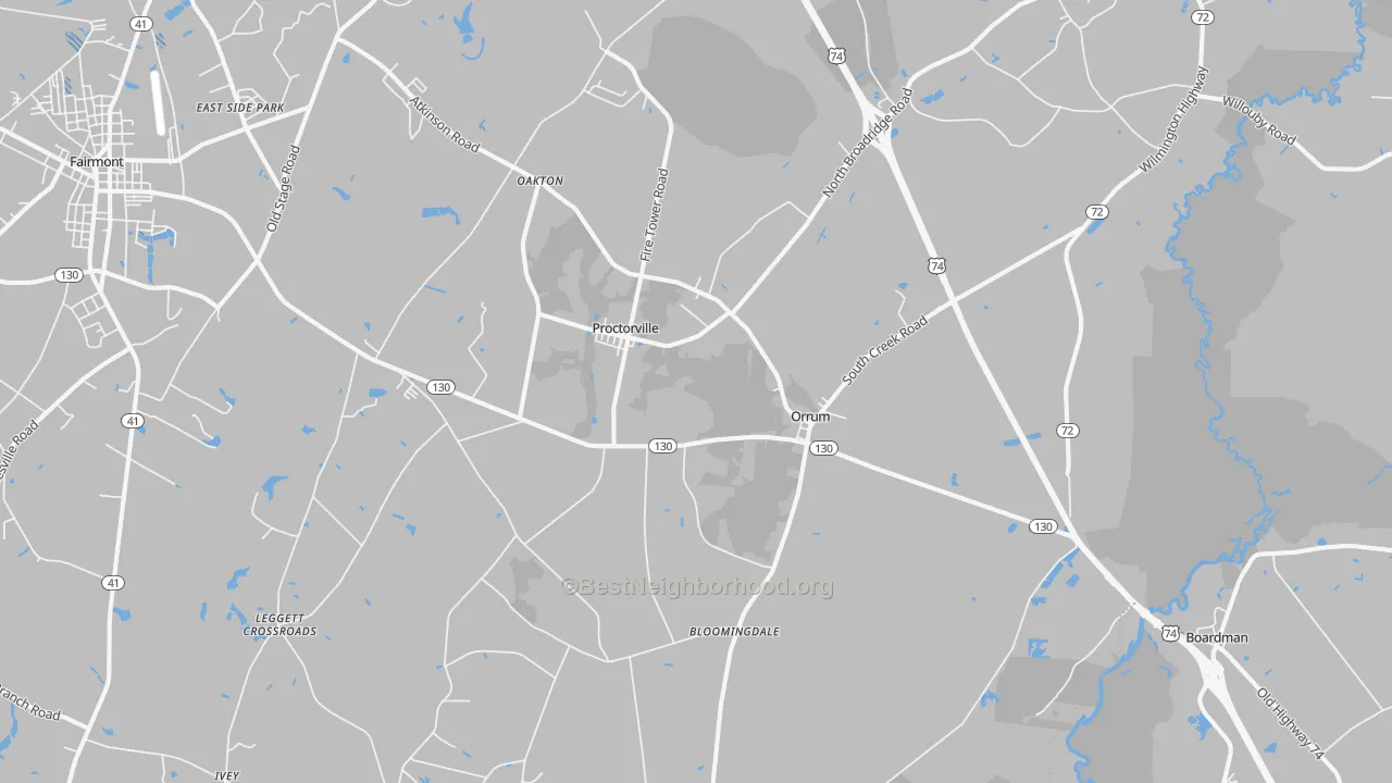 Transit Grade map of Orrum, NC