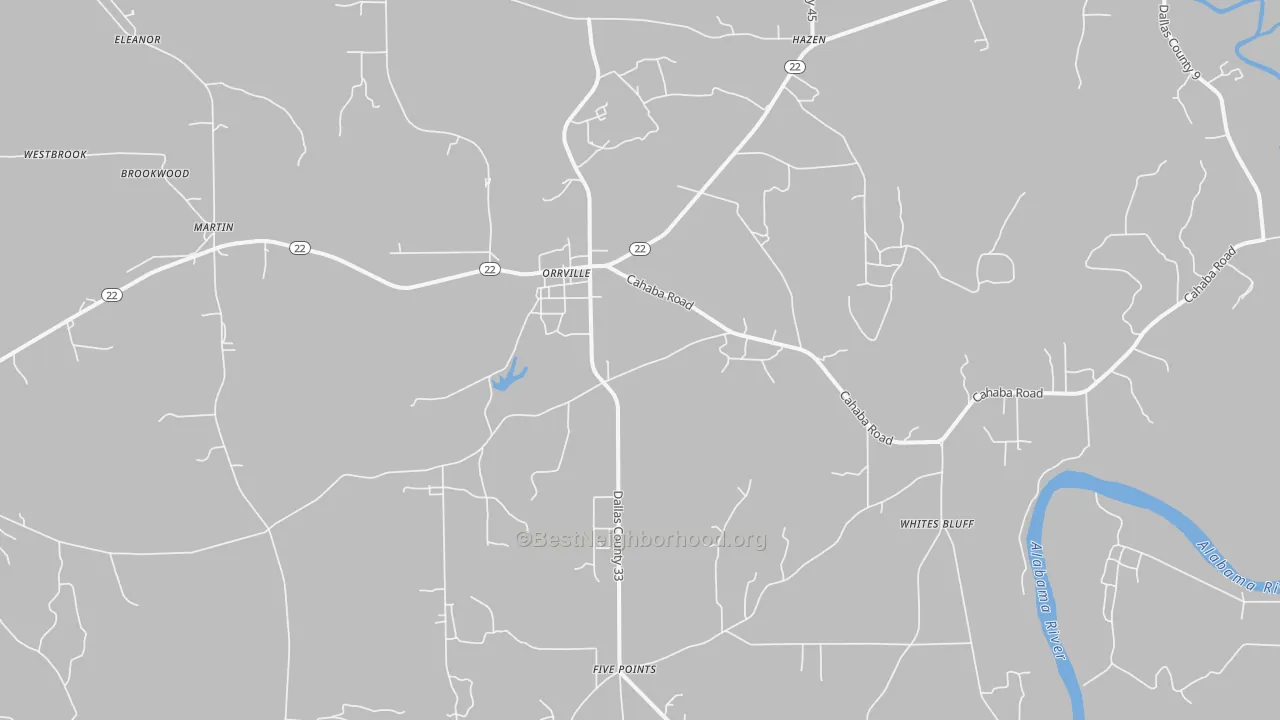 Transit Grade map of Orrville, AL