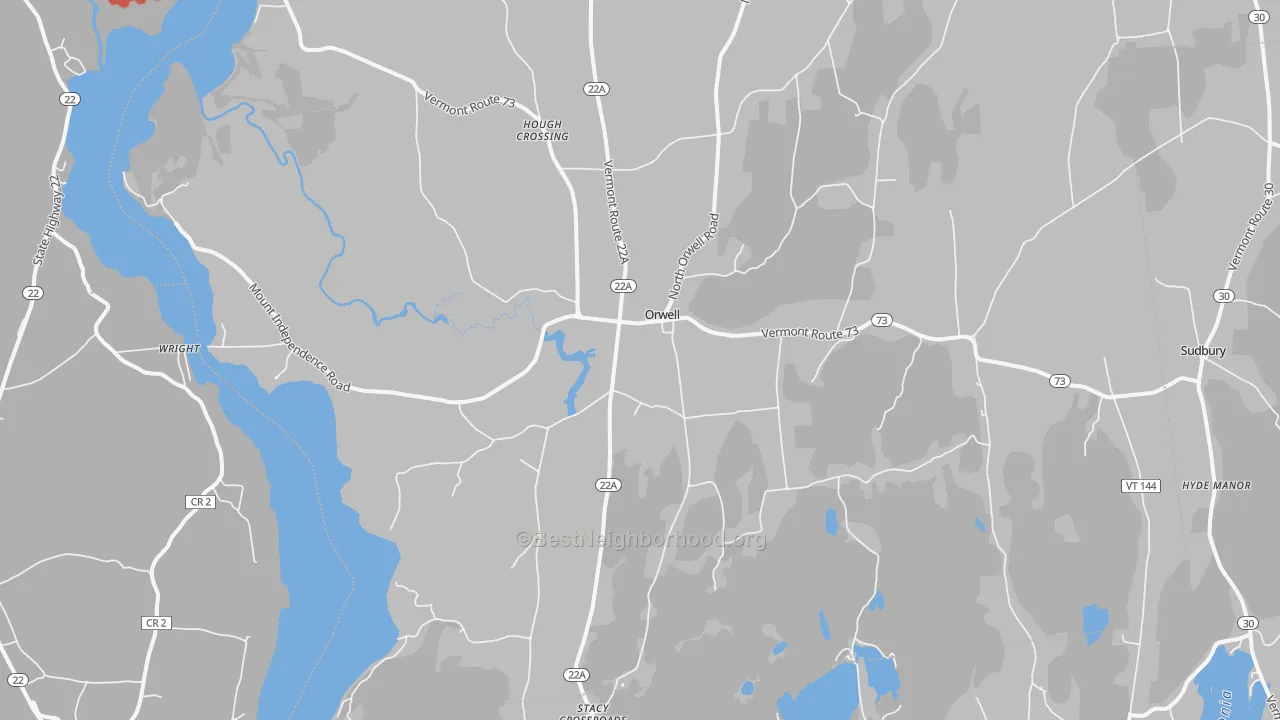 Transit Grade map of Orwell, VT